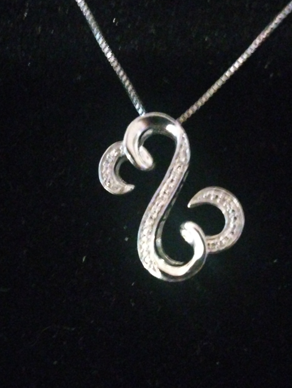 Vintage Sterling Silver Jane Seymour Open Heart Necklace With Diamonds